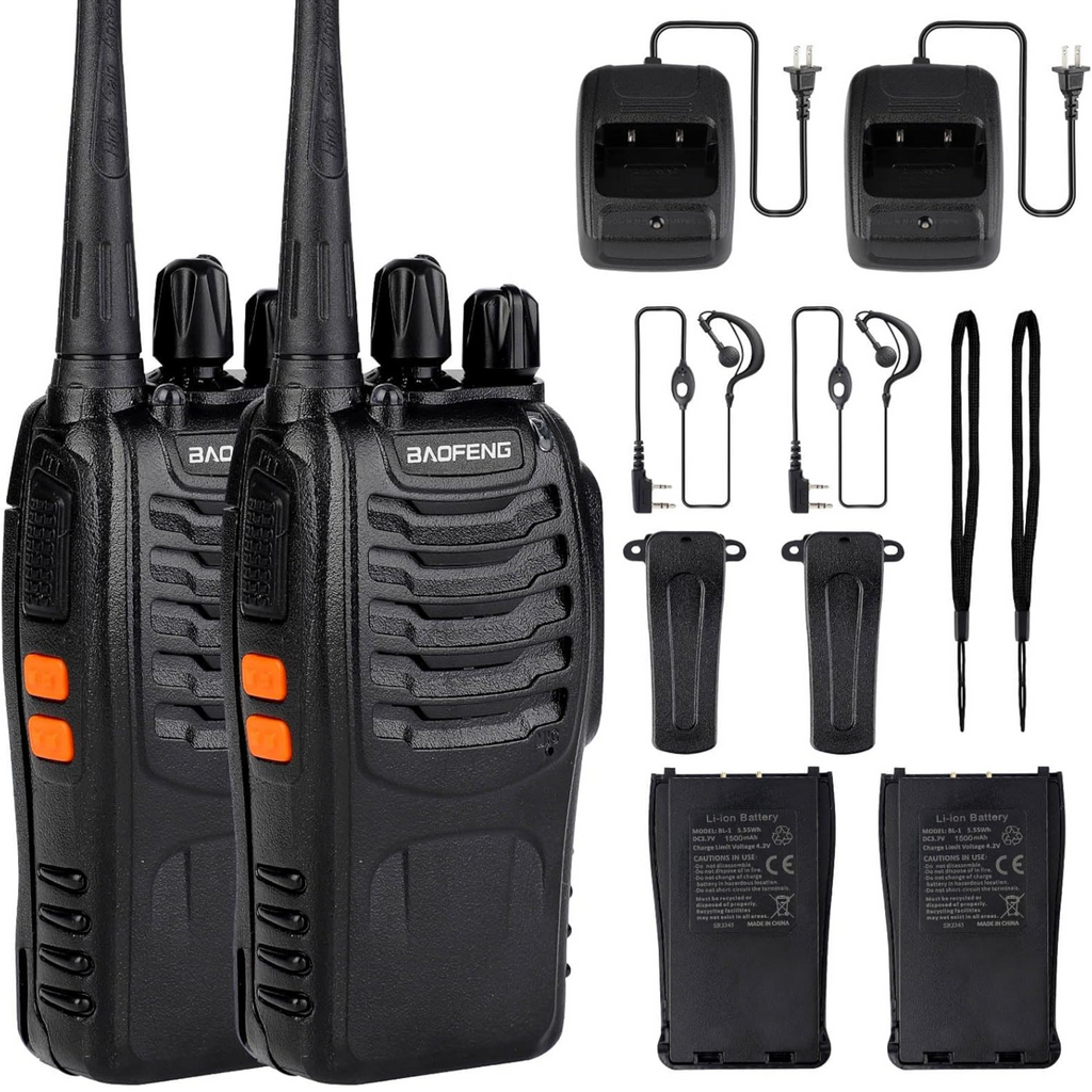 Pack X 2 Radios Transmisor Walkie Talkie Baofeng 888s