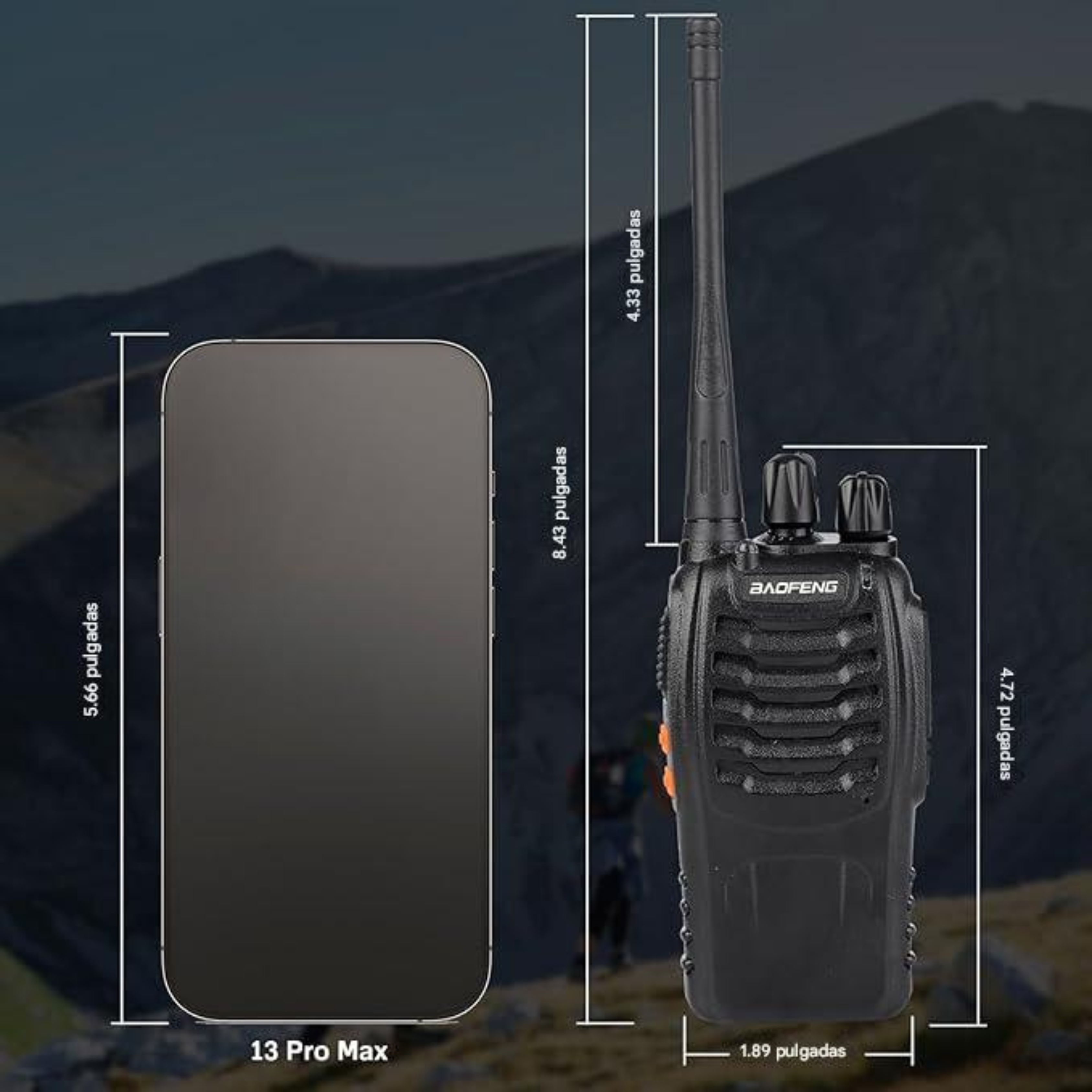 Pack X 2 Radios Transmisor Walkie Talkie Baofeng 888s