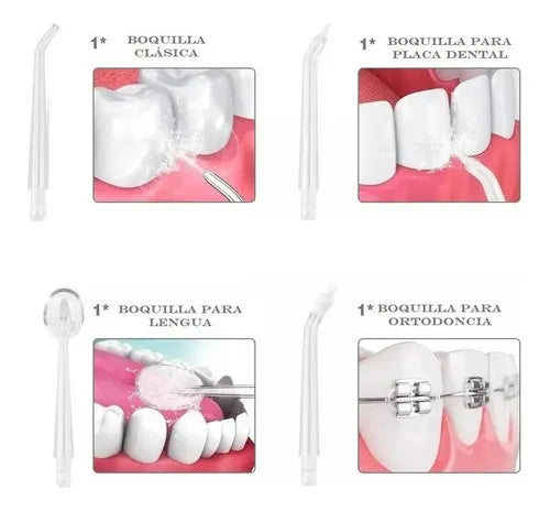 Irrigador Bucal Limpiador Dental Portátil 130psi + Boquillas
