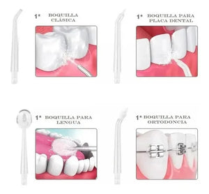 Irrigador Bucal Limpiador Dental Portátil 130psi + Boquillas